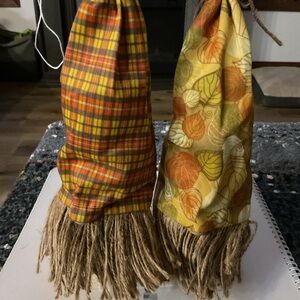 Plaid and Leaf Patterned Decorative Gnomes